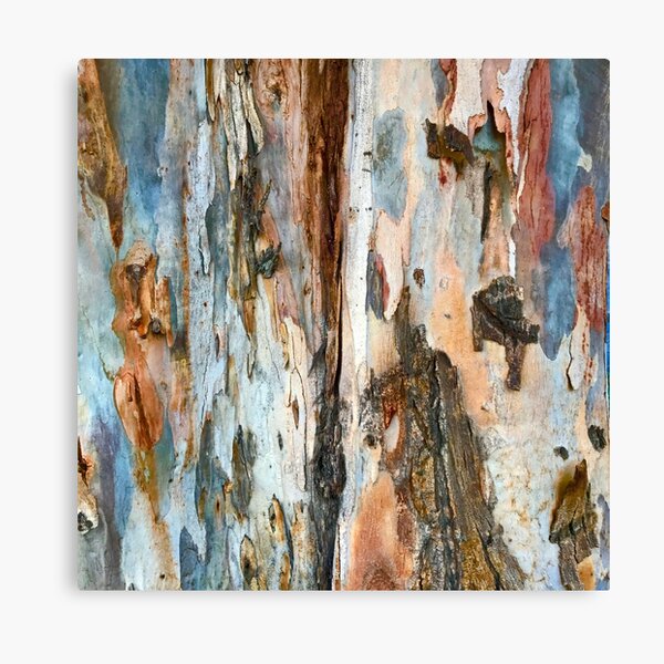 Item preview, Aqua-Blue Tree Bark Art With Bourbon-Color Splashes designed and sold by DEC02.