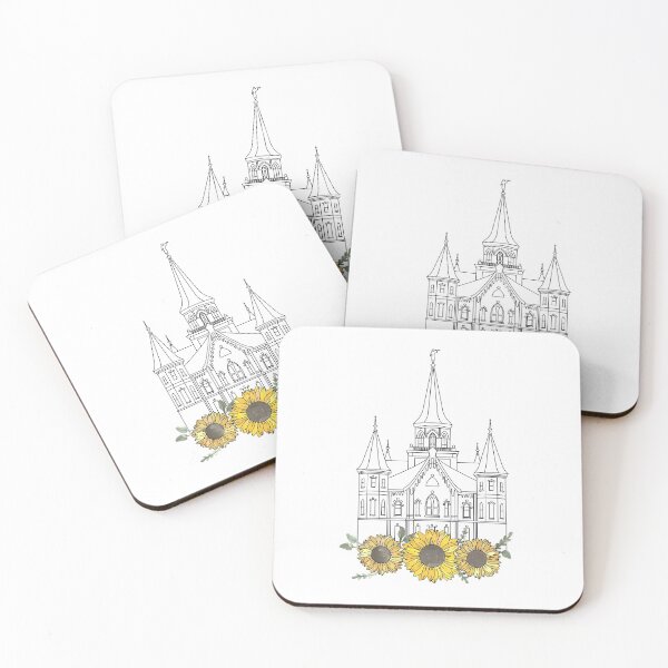 Item preview, Provo City Center Temple with sunflowers designed and sold by Handdrawnbyzoe.