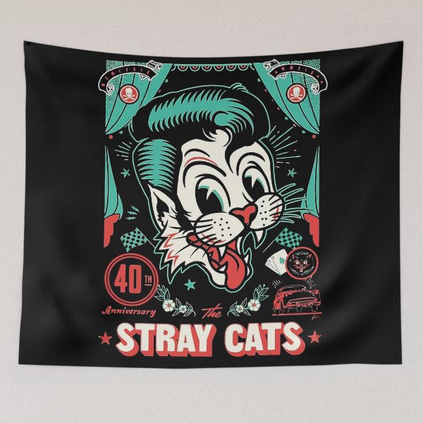 Item preview, The Straycats 40Th Art, Straycats Face Cat Essential designed and sold by ParamoreRoger.