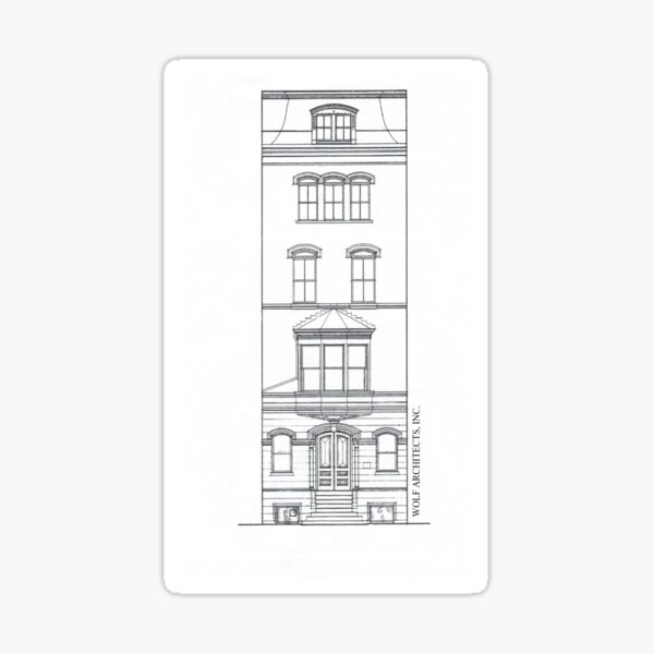 Front facade architectural rendering Sticker