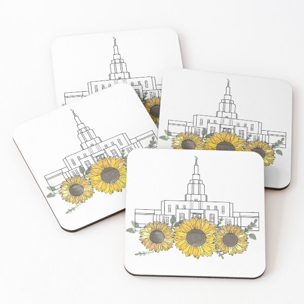 Item preview, Idaho Falls Temple with sunflowers designed and sold by Handdrawnbyzoe.