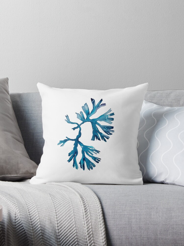 Imagen 1 de 4, Cojín con la obra Alga azul 2, diseñada y vendida por LoryFuchs.