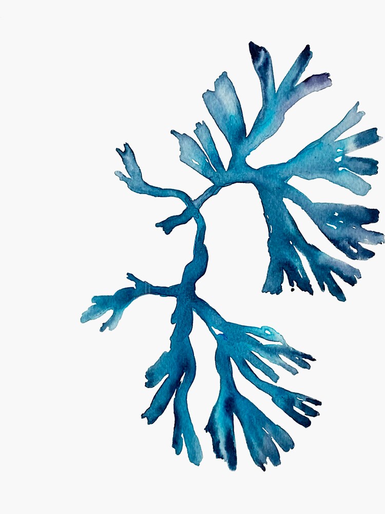 Imagen 3 de 3, Pegatina con la obra Alga azul 2, diseñada y vendida por LoryFuchs.
