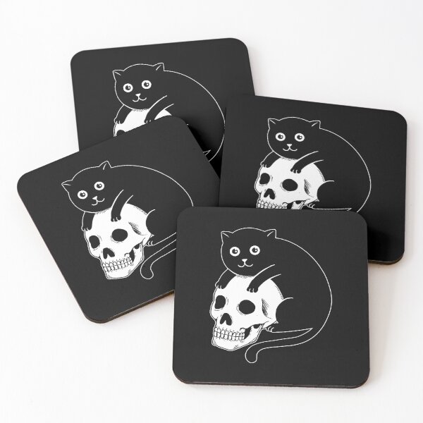 Item preview, Cat and skull  designed and sold by TravianDu.