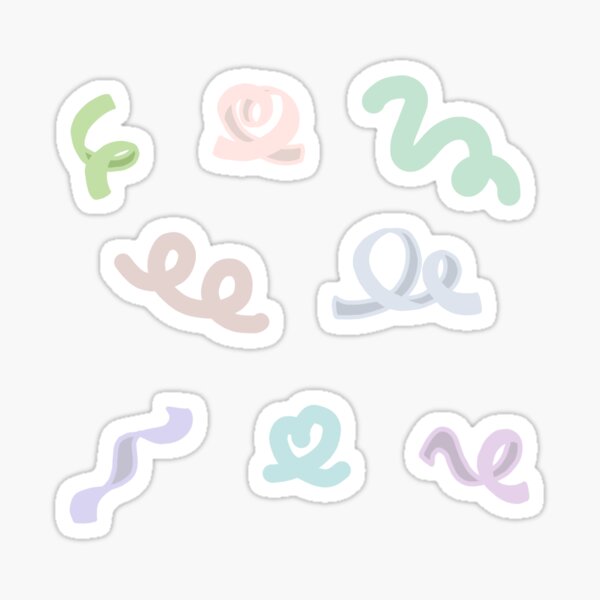 pastel deco ribbons sticker for sale by hugbeom redbubble