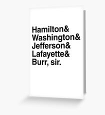 Hamilton - Hamilton & Washington & Jefferson & Lafayette & Burr, Sir. Grußkarte