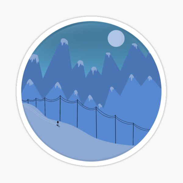 Artikel-Vorschau von Blaue bergige Szene mit Skifahrer, designt und verkauft von KTdoodle.