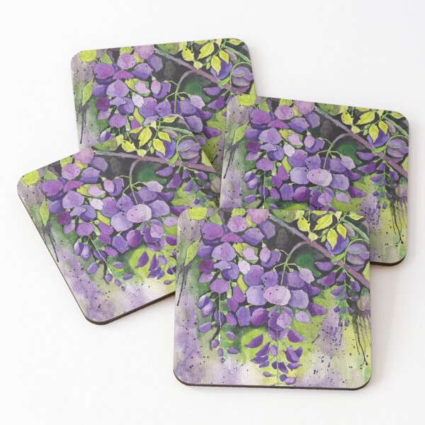 Item preview, Flores de glicina vibrantes ilustraciones en acuarela designed and sold by Oirabot.
