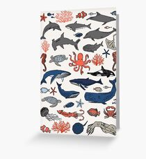 Tarjeta de felicitación Ocean Animals por Andrea Lauren