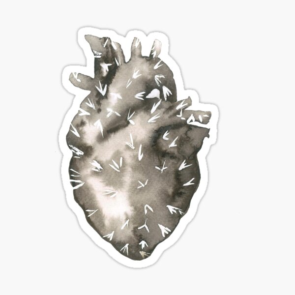Corazón de Cáctus Pegatina