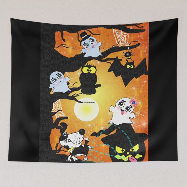 Item preview, Halloween - Night owls / dogs / spider / ghost  designed and sold by Shirley cute art .