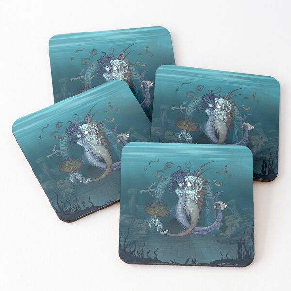 Item preview, Mermaid Friends, Detailed Fantasy Art in Anime style designed and sold by Tazmaa.