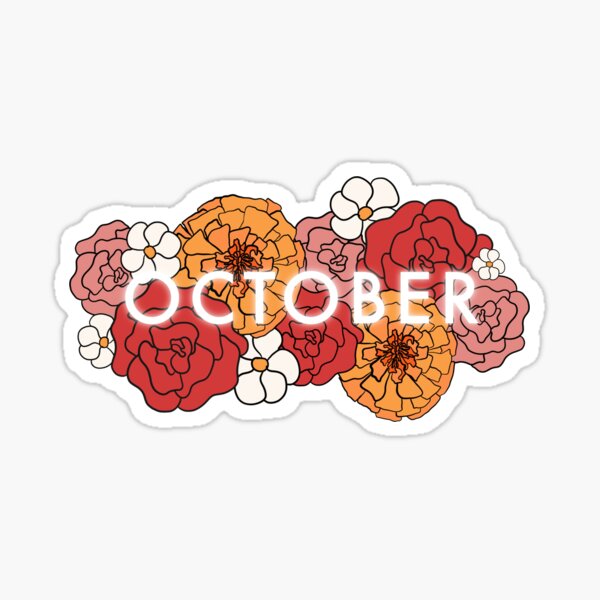 October floral fall season - nude pink brownish Sticker