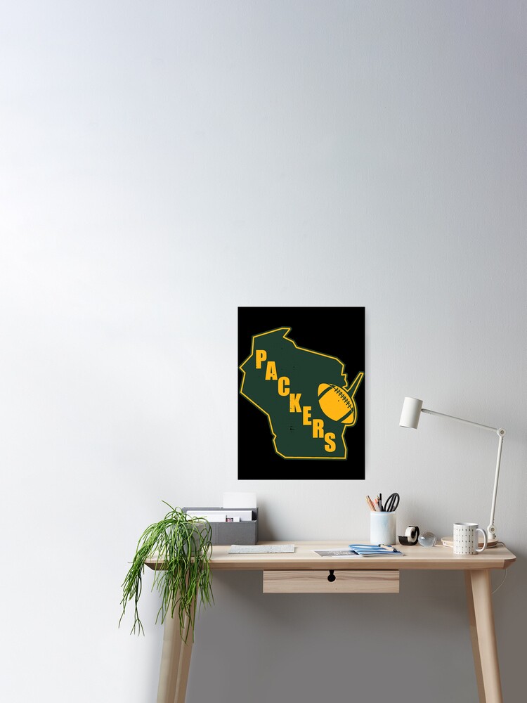 Retro Style Green Bay State Outline Design - Green Bay Packers - T