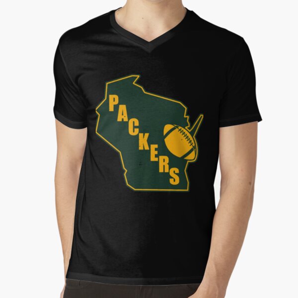 Retro Style Green Bay State Outline Design - Green Bay Packers - T