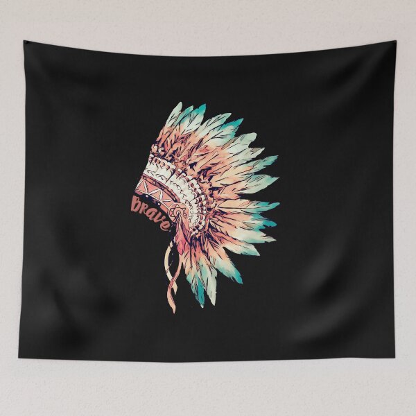 Item preview, Brave Native American War Bonnet Headdress designed and sold by dmbdana.
