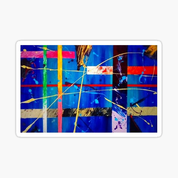 Vista previa del artículo con la obra «Líneas Resumen Azul», diseñado y vendido por BhARTi Taylor.