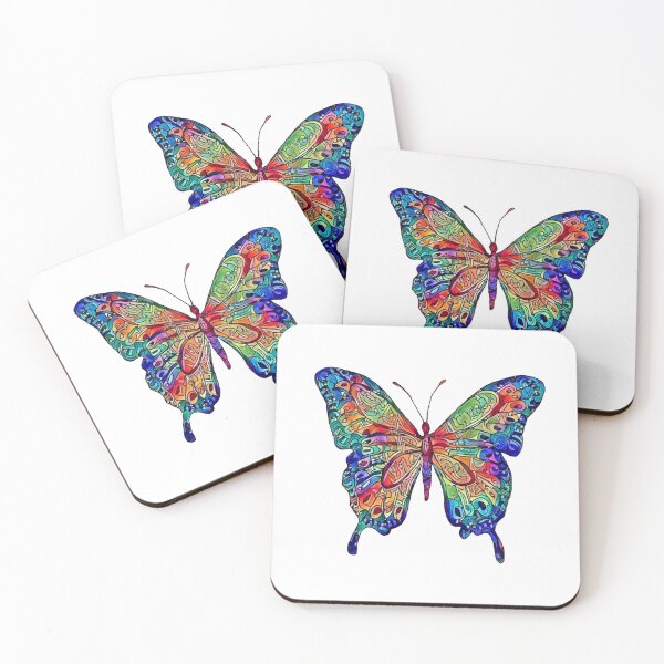 Item preview, Painted Vintage Trippy Butterfly 1960s 1970s designed and sold by ittybittyowl.