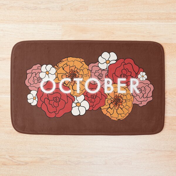 Item preview, October floral fall season - brown background designed and sold by Fatamimosh.