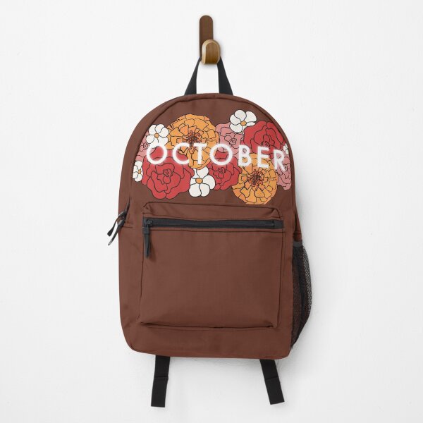 Item preview, October floral fall season - brown background designed and sold by Fatamimosh.