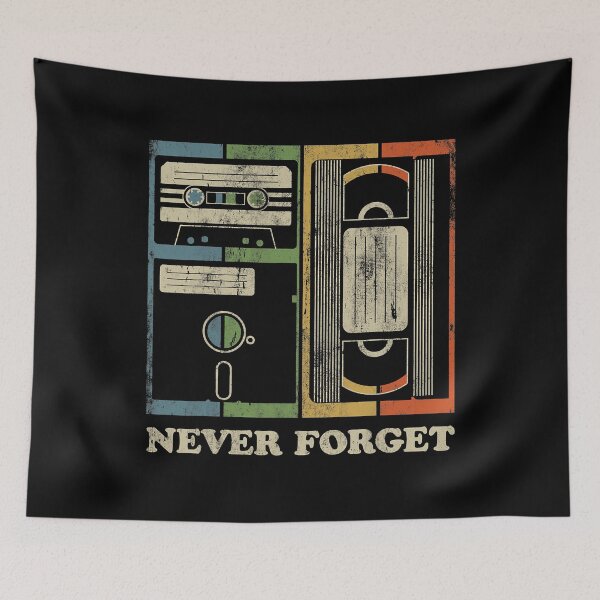 Item preview, Never Forget Retro Vintage Cool 80s 90s Funny Geeky Nerdy designed and sold by ClareMadelane.