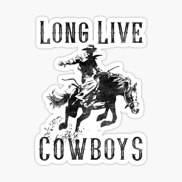 Long Live Cowboys PNG, Retro Western Cowboy Rodeo PNG