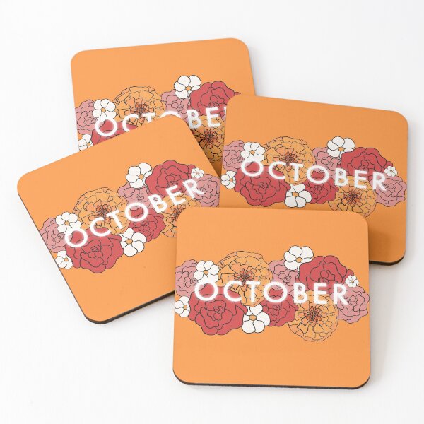 Item preview, October floral fall season - orange color  designed and sold by Fatamimosh.