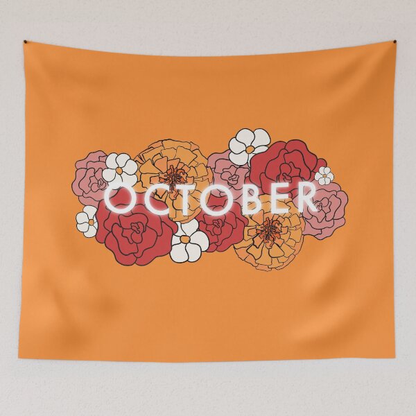 Item preview, October floral fall season - orange color  designed and sold by Fatamimosh.