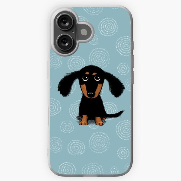 Longhaired Dachshund Black and Tan Puppy Dog iPhone Case