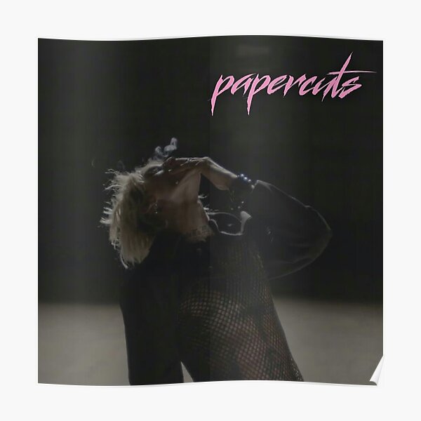 rosa Scherenschnitt Pistole schwarz Poster