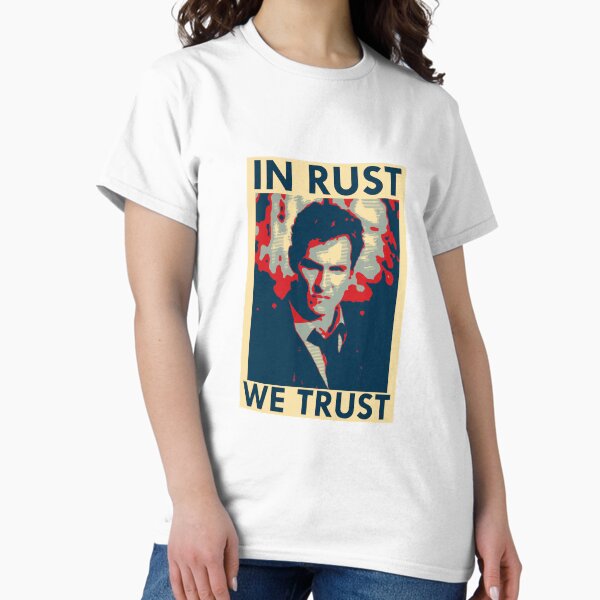 Vista previa del artículo con la obra «Verdadero detective icónico: en Rust confiamos como un personaje tenso de todos los días Encuentra pistas en los casos de asesinatos en serie», diseñado y vendido por TrueDetectiveBr.