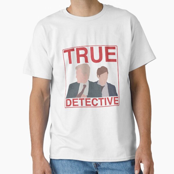 Vista previa del artículo con la obra «El verdadero detective como un tenso personaje cotidiano encuentra pistas en los casos de asesinato en serie de Rust Cohle», diseñado y vendido por TrueDetectiveBr.