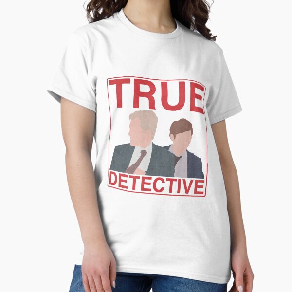 Vista previa del artículo con la obra «El verdadero detective como un tenso personaje cotidiano encuentra pistas en los casos de asesinato en serie de Rust Cohle», diseñado y vendido por TrueDetectiveBr.