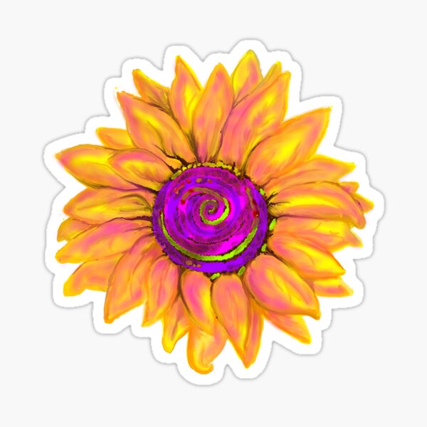 Hippie Sunflower Sticker