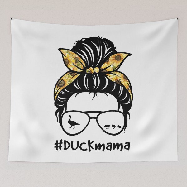 Item preview, Duck Mama Messy Hair Bun Sunflower designed and sold by merloco002.