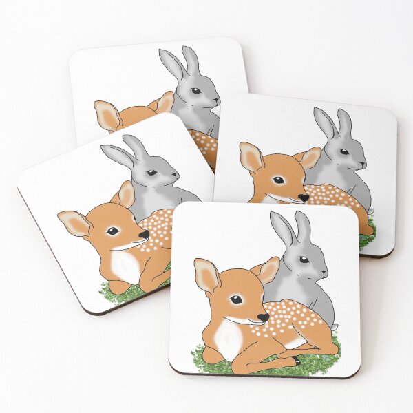 Item preview, Spring Babies with Fawn and Rabbit by Orikall designed and sold by HippieWorks.