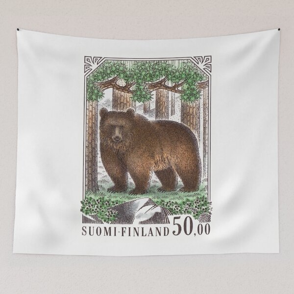 Item preview, 1989 Finland Brown Bear Postage Stamp designed and sold by retrographics.