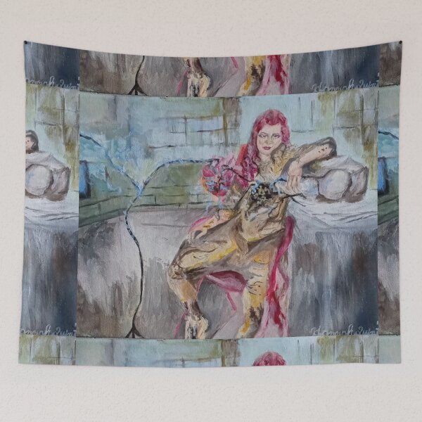 Item preview, Electric Sustenance Steampunk Fantasy Acrylic Painting designed and sold by Hannah Quintero.