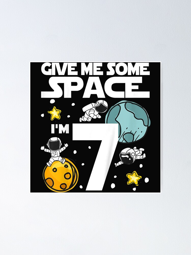Kids 7 Year Old Outer Space Birthday T Shirt Astronaut 7th Gift