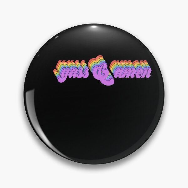 Artikelvorschau, Regenbogen-Meme: Yass & Amen in Regenbogen-Retro-Buchstaben entworfen und verkauft von Ofeefee.