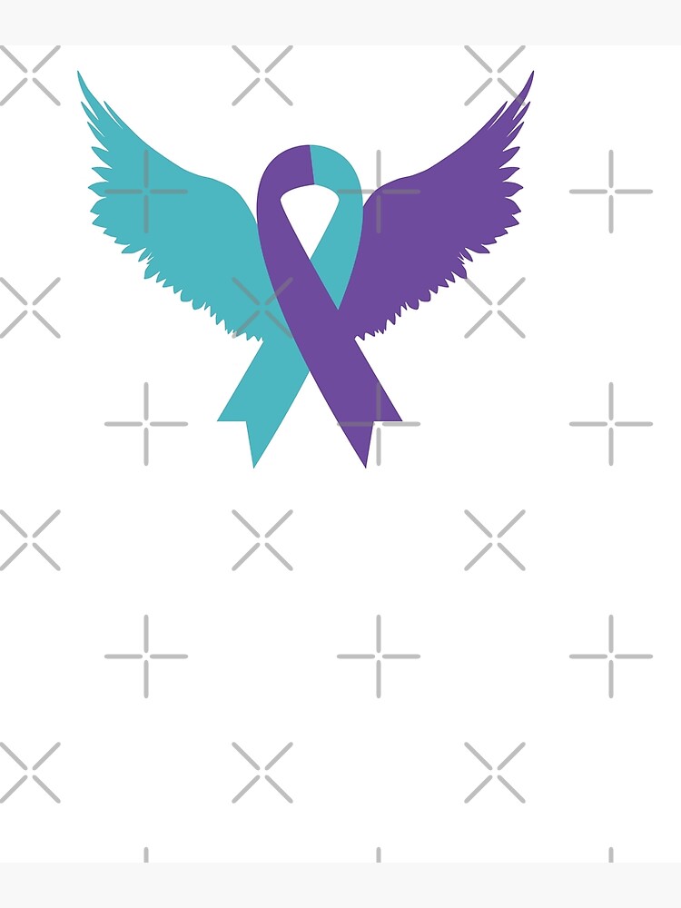 Suicide Awareness Ribbon Personalized (Purple/Teal) - Pack of 10