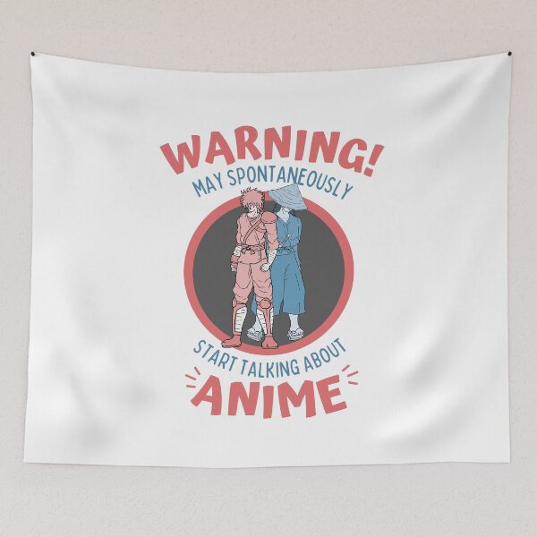 Item preview, Warning May Spontaneously Start Talking About Anime Back to back Samurais - Funny Otaku Anime Lover designed and sold by Teetee94.