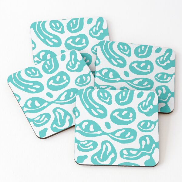 Item preview, Teal Melted Smiley Faces designed and sold by aangieeee.