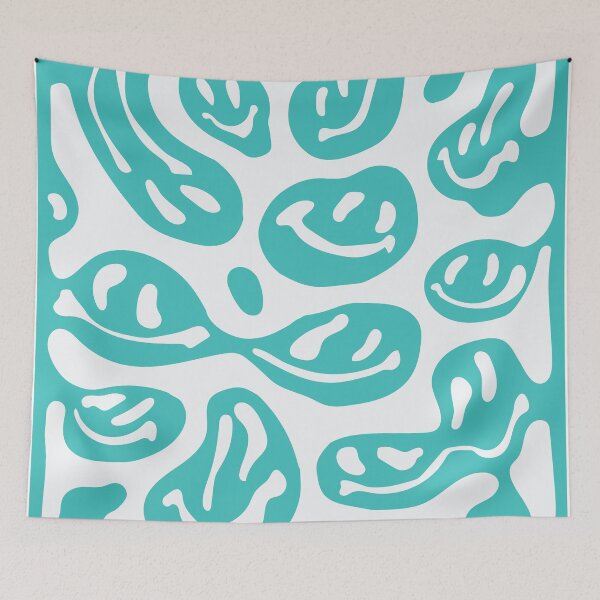 Item preview, Teal Melted Smiley Faces designed and sold by aangieeee.