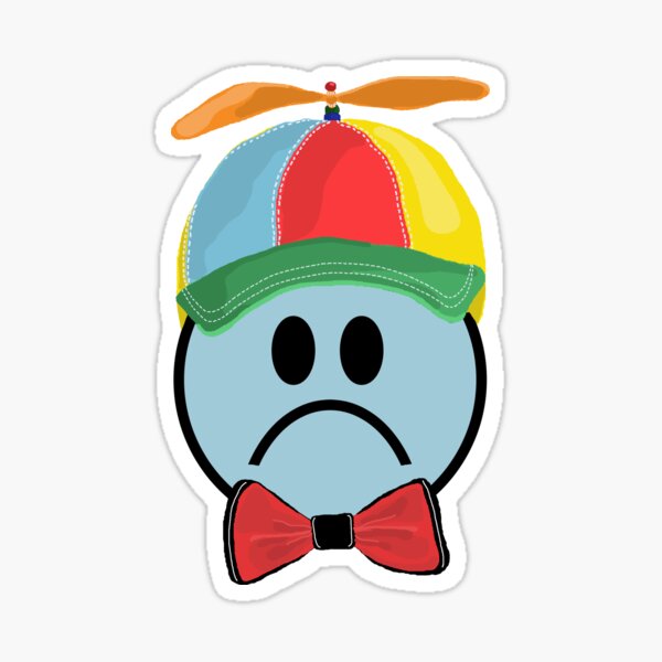 "Sad Propeller Hat Bowtie " Sticker for Sale by samanthafuchss Redbubble