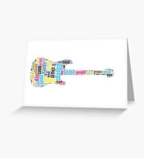 Guitar Typography Bob Dylan Times They Are A Changin Greeting Card