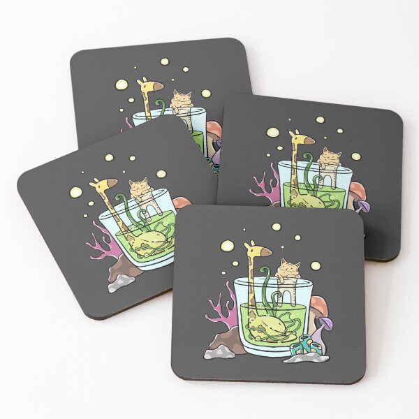 Item preview, Giraffe and Cat In the cup (Dark gray) designed and sold by Somedrawing.