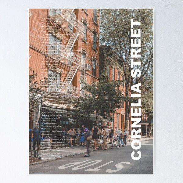 Vista previa del artículo con la obra «Póster Cornelia Street Taylor Swift», diseñado y vendido por Maddie Guyton.