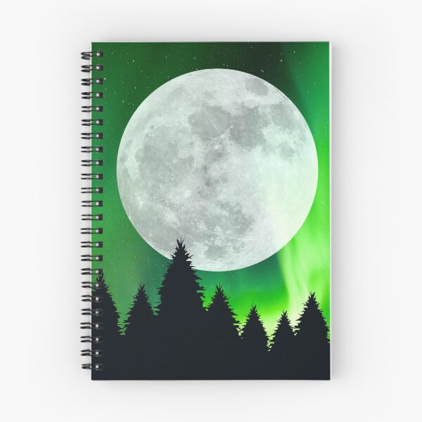 Item preview, Moon in the forest Northern Lights Night Sky designed and sold by Shawa Shop.