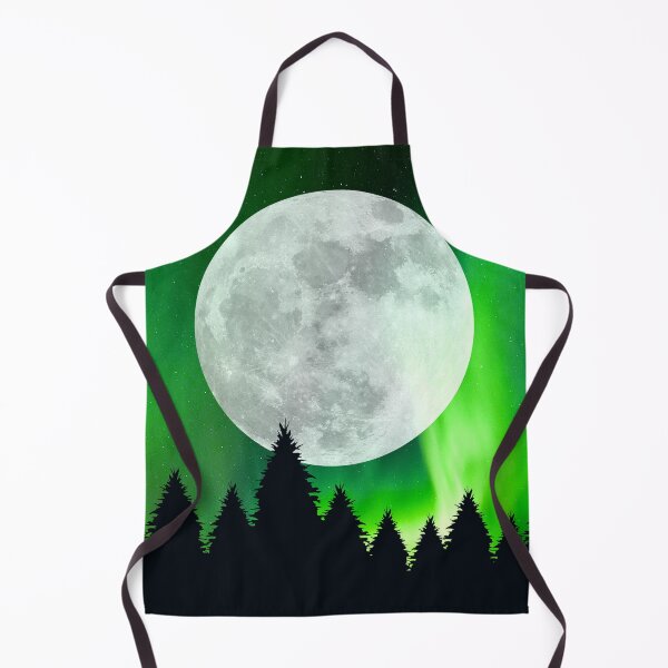 Item preview, Moon in the forest Northern Lights Night Sky designed and sold by Shawa Shop.